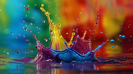 A vibrant dance of splashing colors