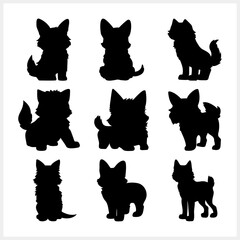 Doodle dog isolated. Cartoon stencil vector stock illustration. EPS 10