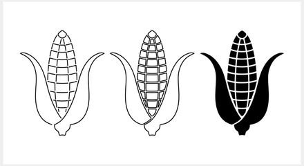 Doodle corn clipart isolated. Vector stock illustration. EPS 10