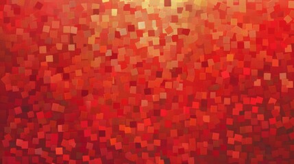 Pixel Mosaic with Red Background