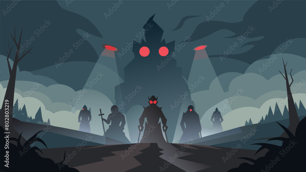 Aufkleber riders are surrounded by eerie fog and flashing lights meant to disorient and confuse them just like