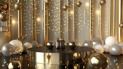 Create an elegant and sophisticated 3D rendering of a product display