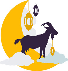 Goat In A Moon Eid Al Adha