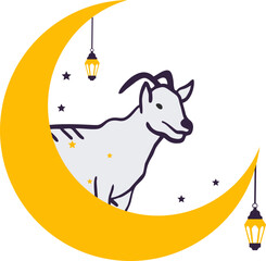 Goat In A Moon Eid Al Adha