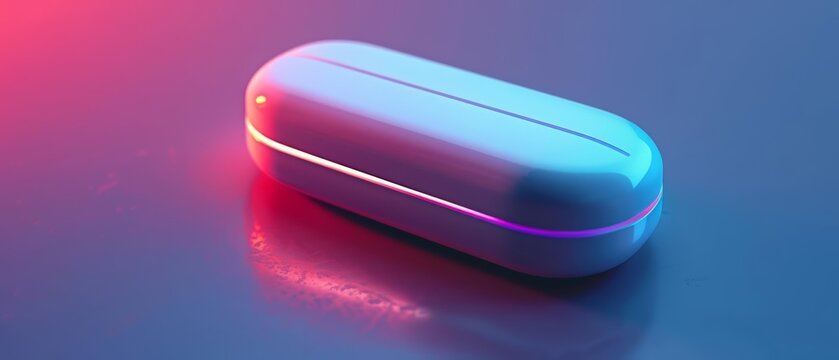 Create a 3D rendering of a futuristic pill
