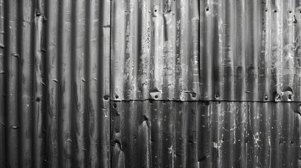 Corrugated metal wallpaper, Close-up of vertical metal siding,