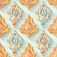 Thailand Festival decorative seamless pattern vector