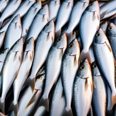 Fototapeta premium mackerel scad Fish, The torpedo scad, Megalaspis cordyla, is a species of moderately large marine fish classified in the jack and horse mackerel family,