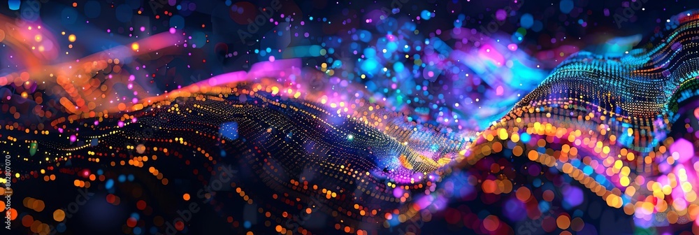 Poster a colorful array of lights illuminate the night sky, creating a mesmerizing display