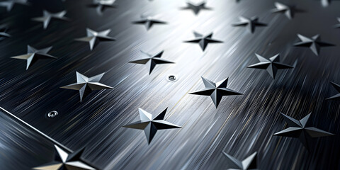 Silver stars pattern on the black, Seamless texture stars background. 
