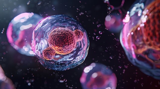 Detailed close up of a single cell in a cell wall. Suitable for educational materials