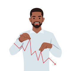 Success online trader, stock market and crypto currency internet trading, technical analysis. Flat vector illustration isolated on white background