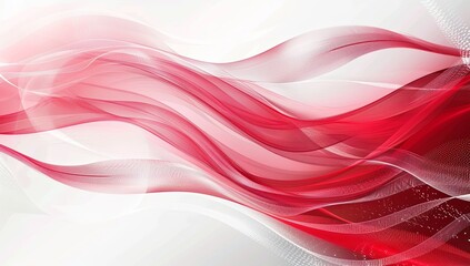 Fototapeta premium 3D abstract white and red delicate wavy background