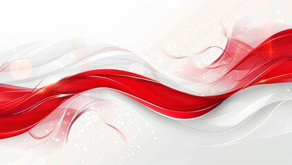 3D abstract white and red delicate wavy background