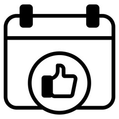 calendar with thumb up icon