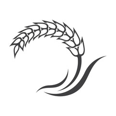 wheat and rice farming logo design