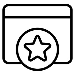 Calendar with star icon. Schedule icon isolated on white background
