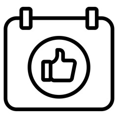 Obraz premium calendar with thumb up icon