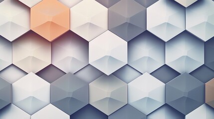 Obraz premium Clean and minimal pixel art featuring an abstract hexagon pattern, showcasing simplicity and geometric precision