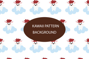 Kawaii animal pattern background design.  baby bear summer pattern background. for newborn apparel, textiles and wallpaper Vector illustration