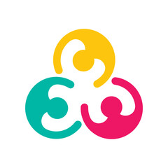 rotating successful people community logo design