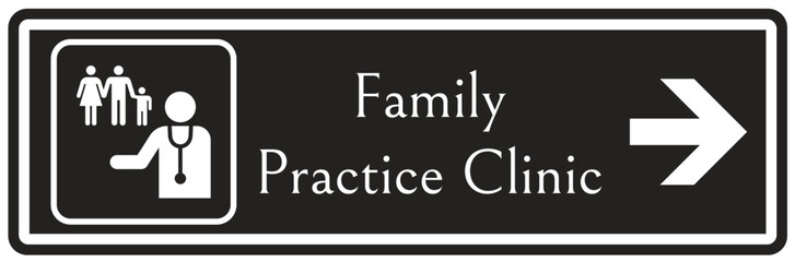 Family practice clinic sign