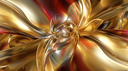 3D abstract wallpaper, Three dimensional dark golden and black background.