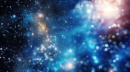 Obraz premium Celestial magic: Zodiac signs sparkle in a mystical background, evoking a sense of wonder and awe. 