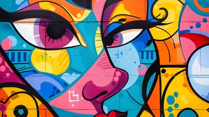 Striking Abstract Graffiti Inspired with Vibrant Colors and Dynamic Shapes