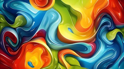 Vibrant and Fluid Swirling Shapes in Captivating