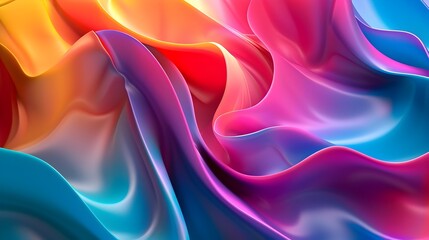 Fototapeta premium Vibrant Swirling Abstract Shapes with Captivating Color Explosion in Digital Art Design
