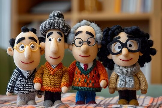 Seinfeld cast needle felted style : Generative AI