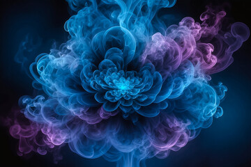 Highly detailed illustration centered on a flickering smoke background