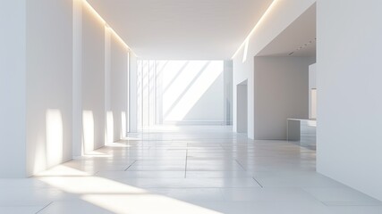 Obraz premium シンプルな白いギャラリー_1