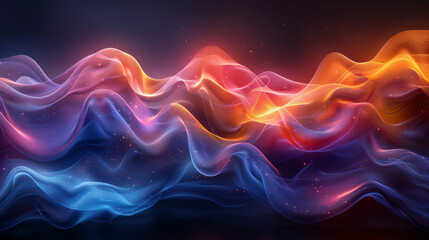 Fototapeta premium Minimalist Abstract Waves on Black Background