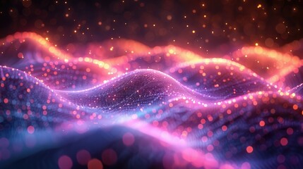 Obraz premium abstract wave background with glow particle of dots and lines