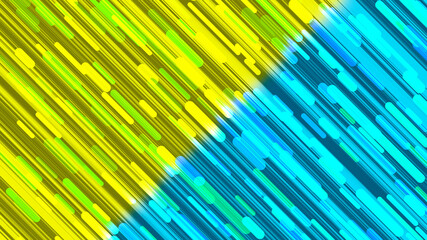 黄色と水色の斜線背景画像。ゲリラ豪雨のような高速レーザービーム