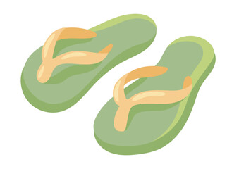 Summer slippers in flat design. Beach flip flop pair footwear model. Vector illustration isolated.