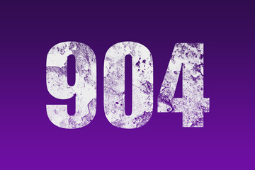 flat white grunge number of 904 on purple background.	
