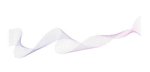 Wave lines smooth flowing dynamic isolated on white background. Technology, digital, communication, science, music concept vector background illustration