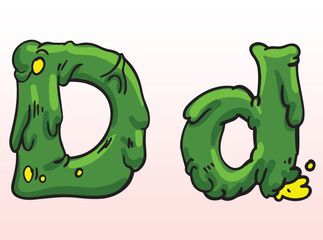 Zombie Font Uppercase Lowercase Letter D