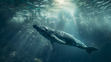dolphin in the water. Generative AI
