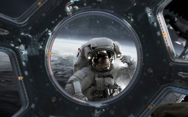 3D illustration of International space station at Earth orbit. High quality digital space art in 5K - realistic visualization