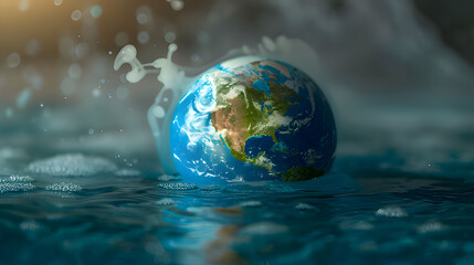earth in water. Generative AI
