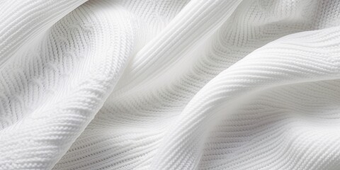 Soft Serenity: Close-Up Shot of Beige Knitted Woolen Fabric Texture Background