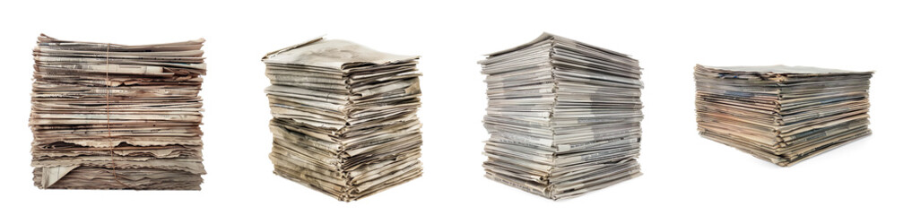 stack of newspaper isolated on a transparent background 
