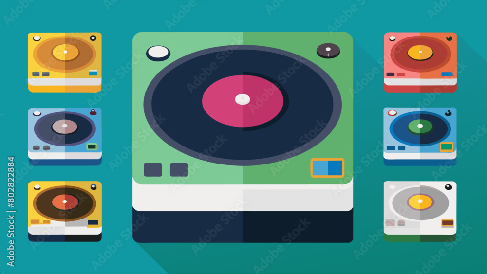 Poster different color options for the record player base are laid out providing the diyer with the ability