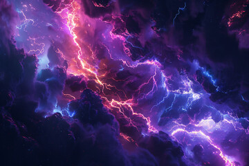 lightning strike colored 3d rendering