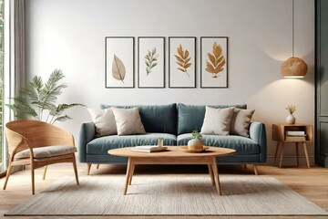 modern living room with fireplace