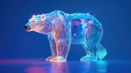 A polar bear made out of crystal diamonds
